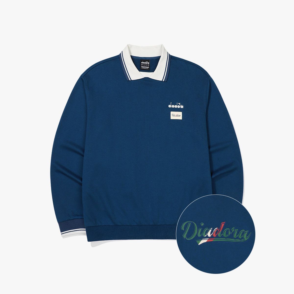 디아도라(diadora) 몬텔로 카라 맨투맨 BLUE