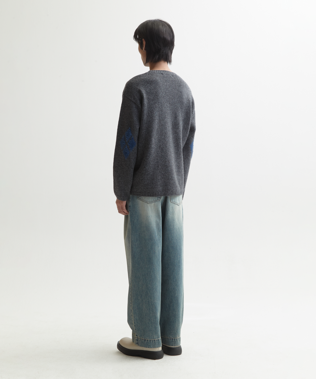 넌블랭크(NONBLANK) 아가일 패턴 니트_TAILOR GREY