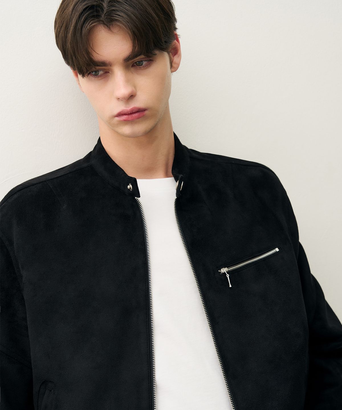 드로우핏(DRAW FIT) 바이커 싱글 스웨이드 자켓 [BLACK]