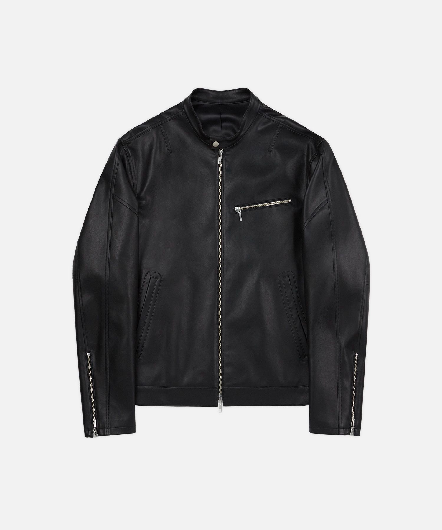 MUSINSA公式 | DRAW FIT バイカーシングルレザージャケット[ブラック]