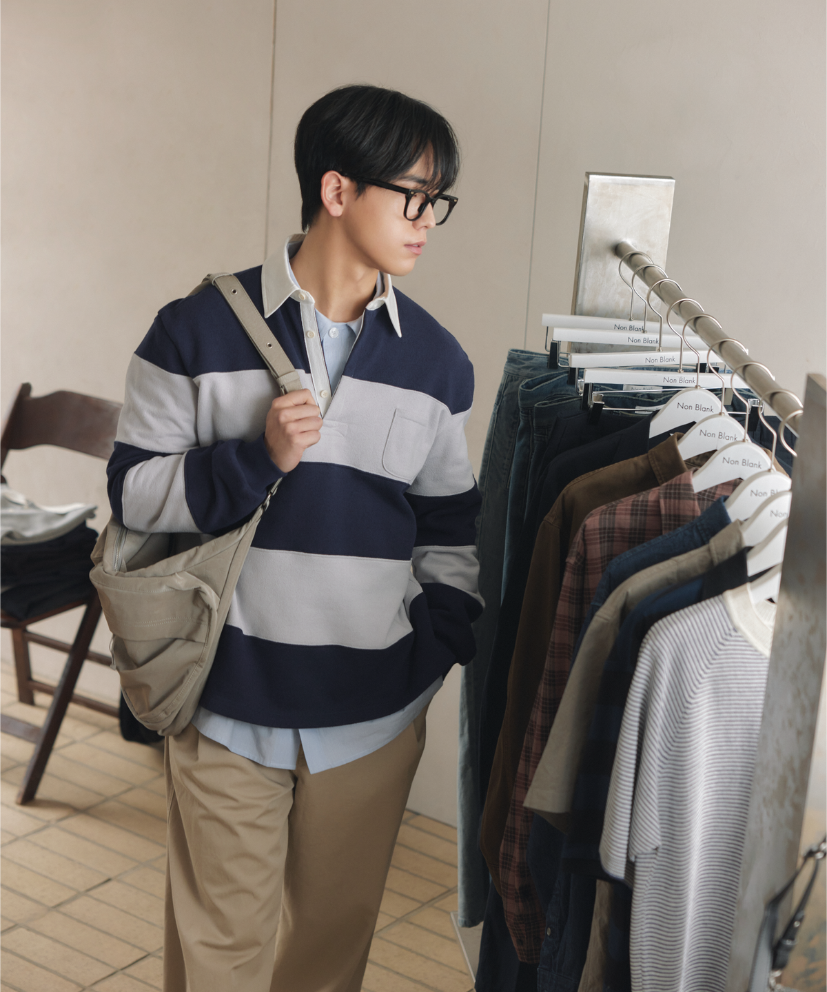 넌블랭크(NONBLANK) 크로스 백_GREY