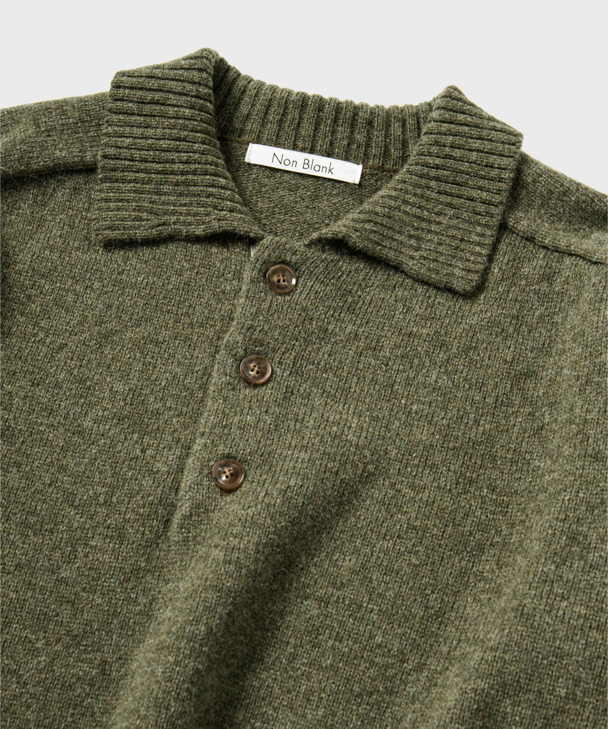 넌블랭크(NONBLANK) 울 칼라 니트_ARBORIST GREEN