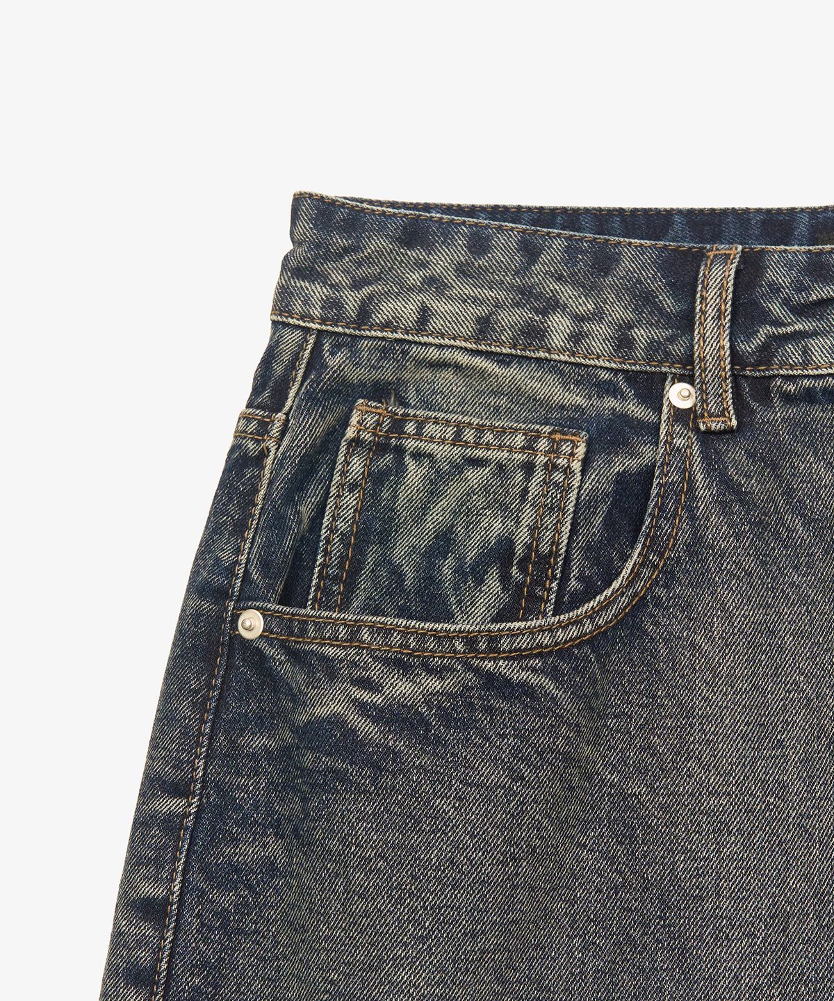 토피(TOFFEE) 헤이즈 워시드 와이드 데님 팬츠 (VINTAGE INDIGO)