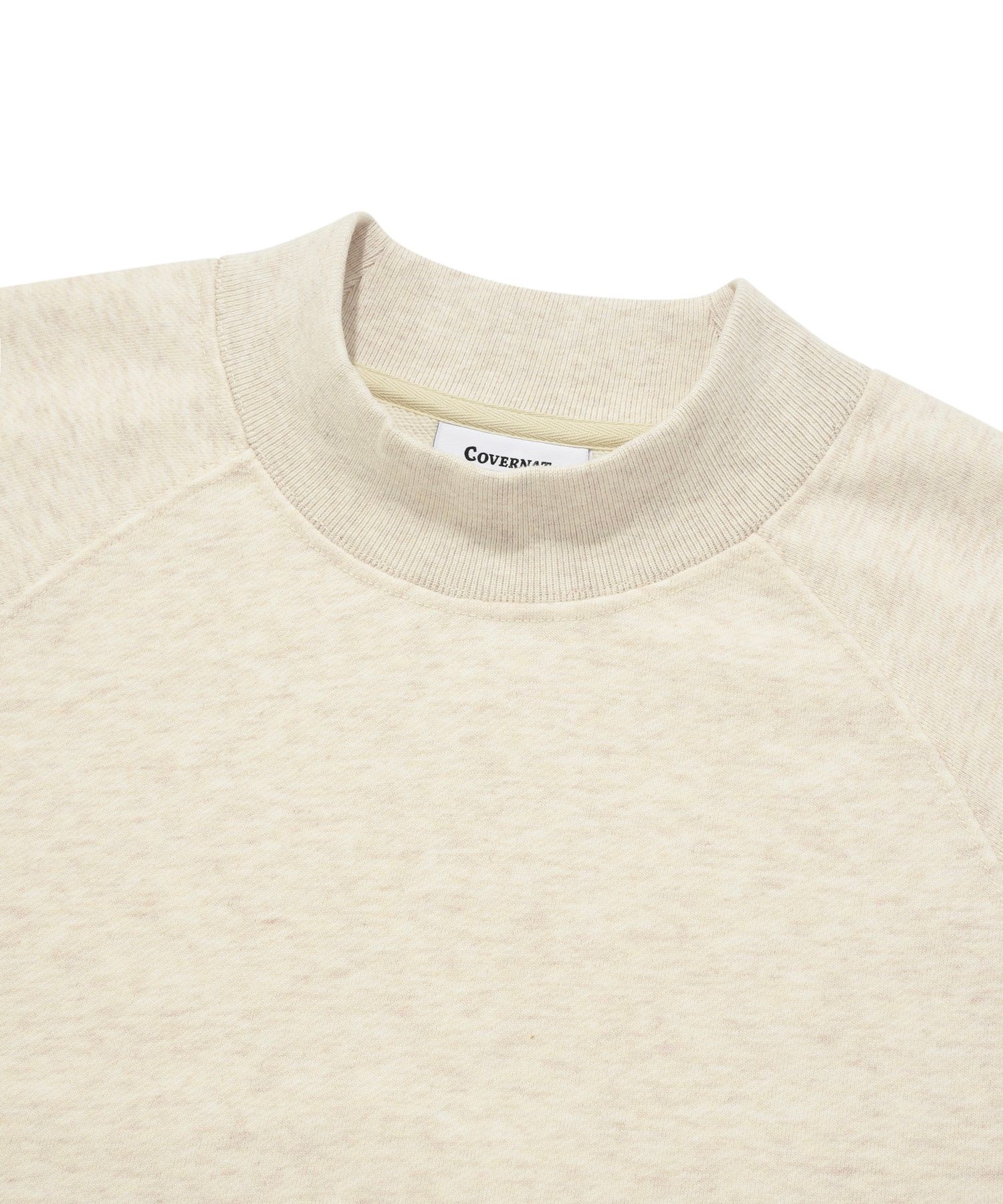 スウェット・トレーナー COVERNAT Mockneck semi over raglan man to man oatmeal MUSINSA | COVERNAT Mock Neck Semi Over Raglan Sweatshirt Oatmeal