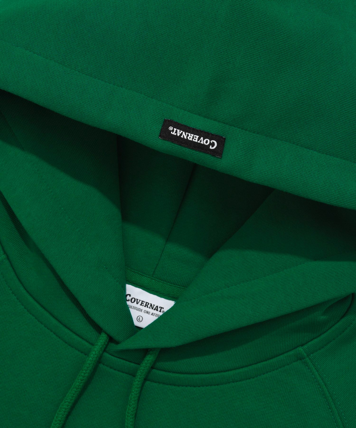MUSINSA | COVERNAT Semi over raglan hoodie green