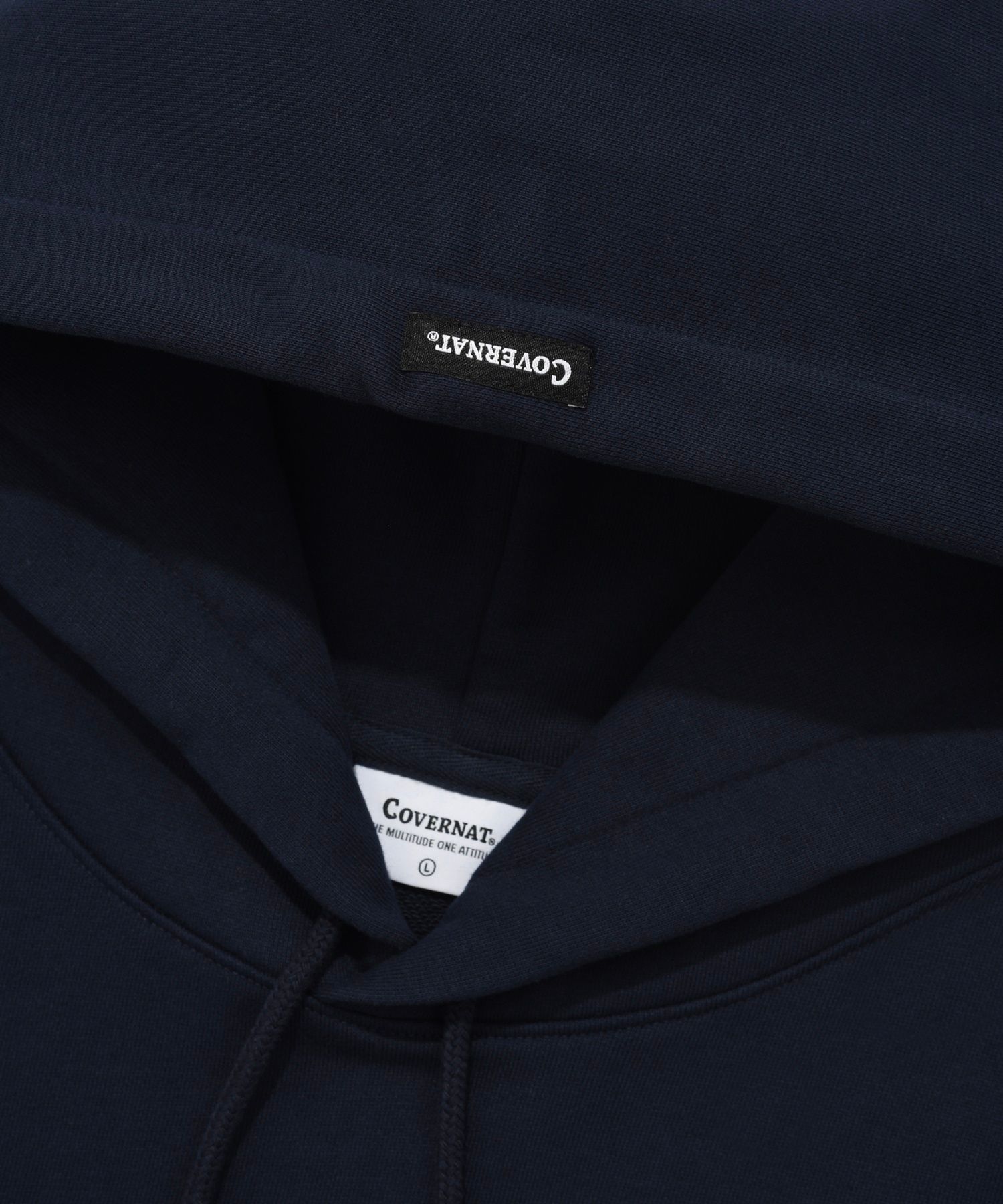 MUSINSA | COVERNAT authentic logo hoodie dark navy