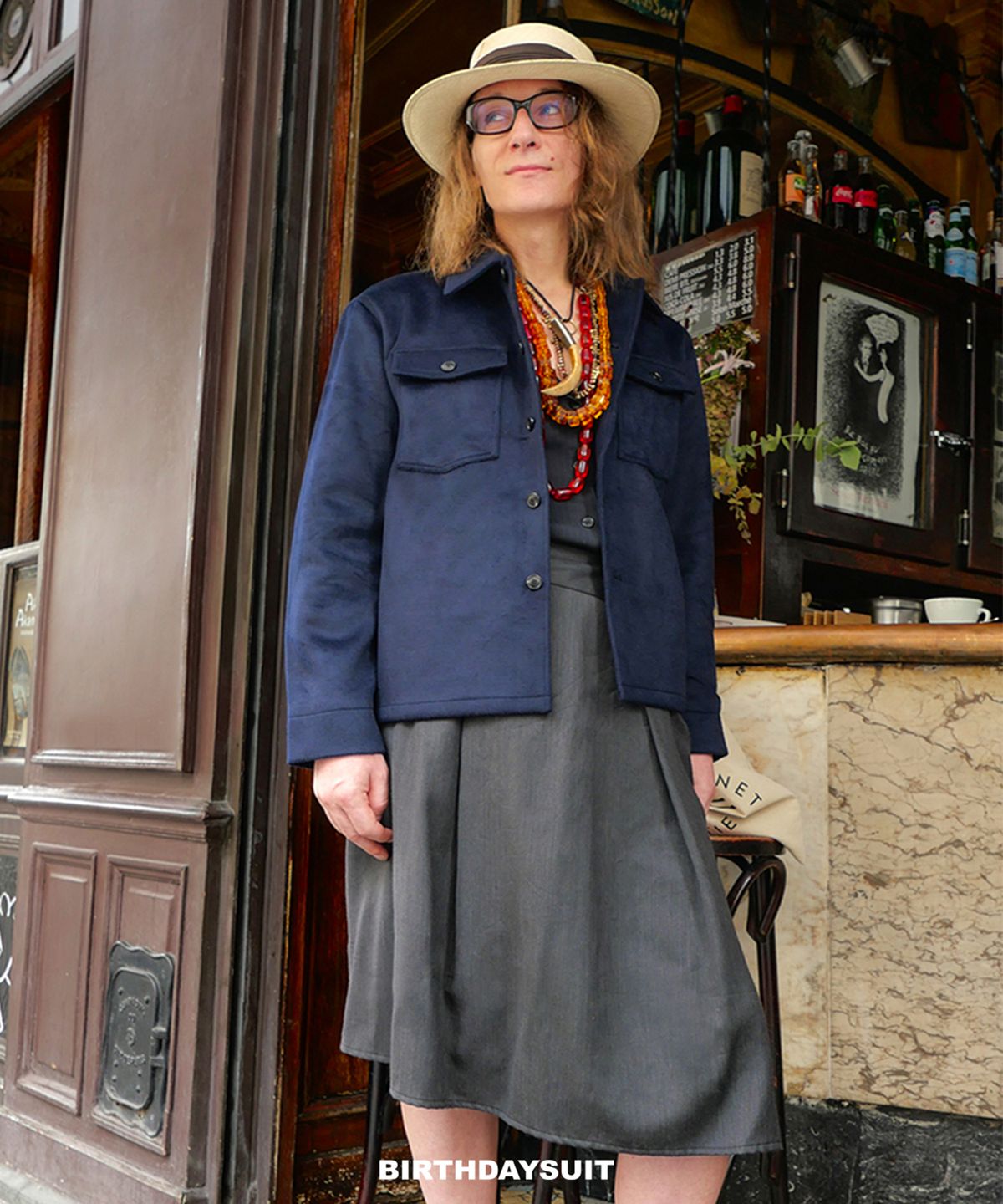 벌스데이수트(BIRTHDAYSUIT) WOOL CPO JACKET (NAVY)