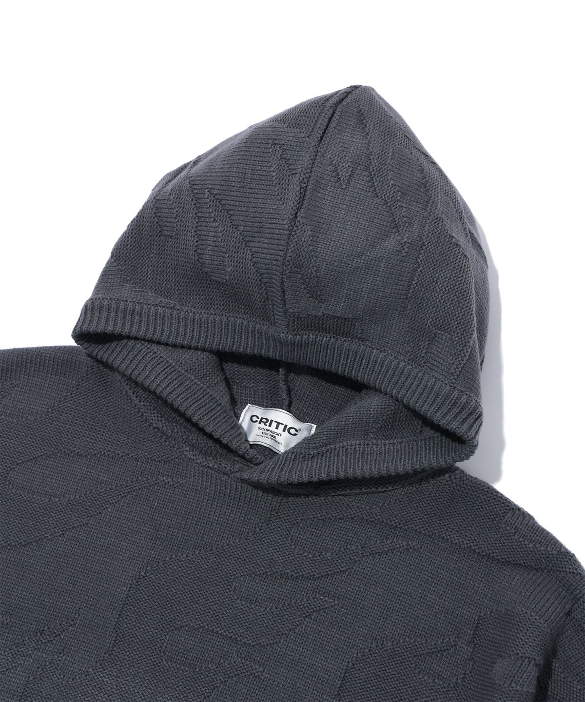 크리틱(CRITIC) FLAME HOOD KNIT CHARCOAL
