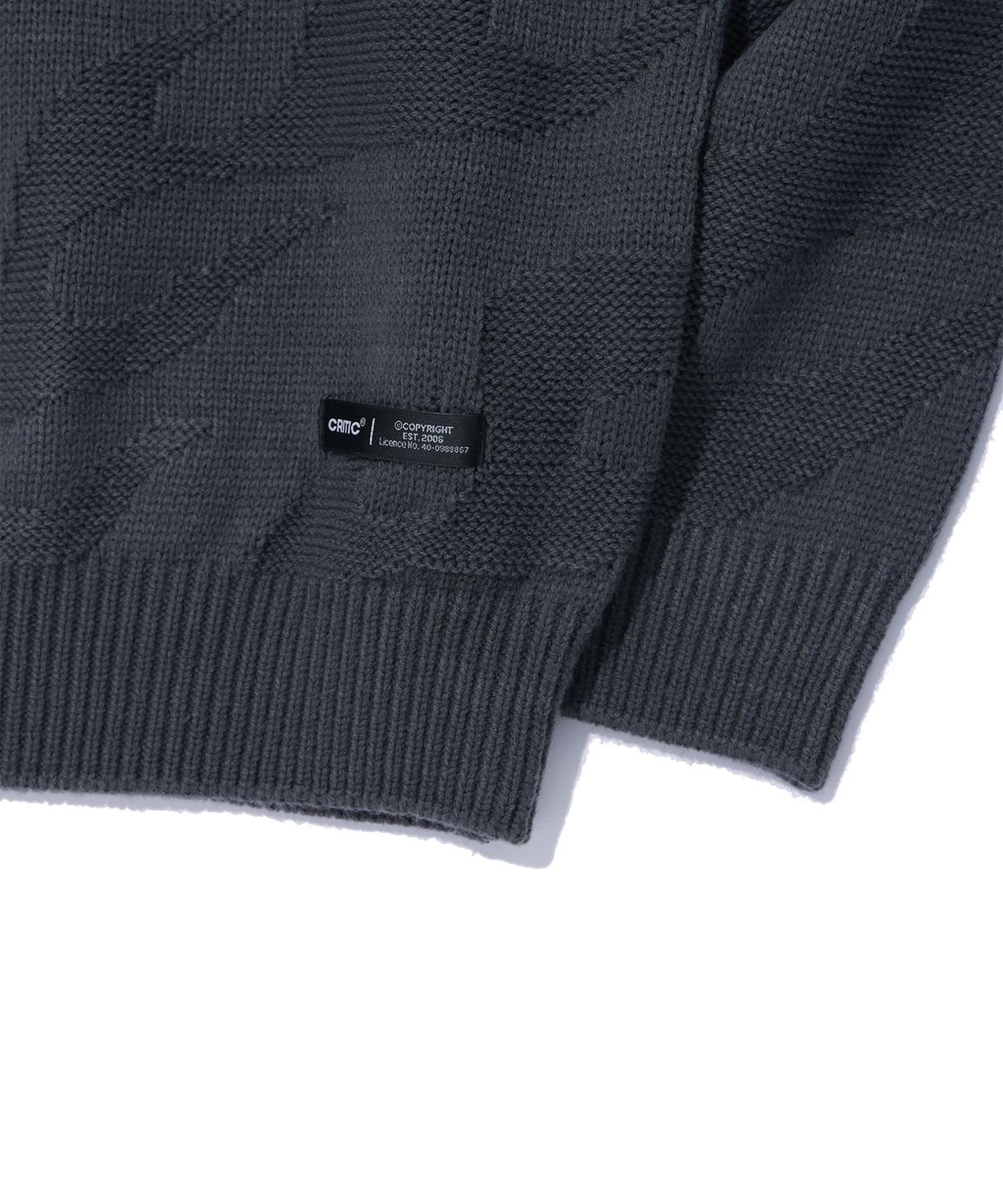 크리틱(CRITIC) FLAME HOOD KNIT CHARCOAL