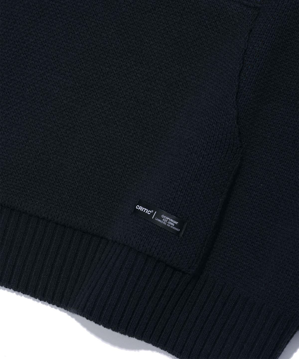 크리틱(CRITIC) GOTH LOGO HOOD KNIT CHARCOAL