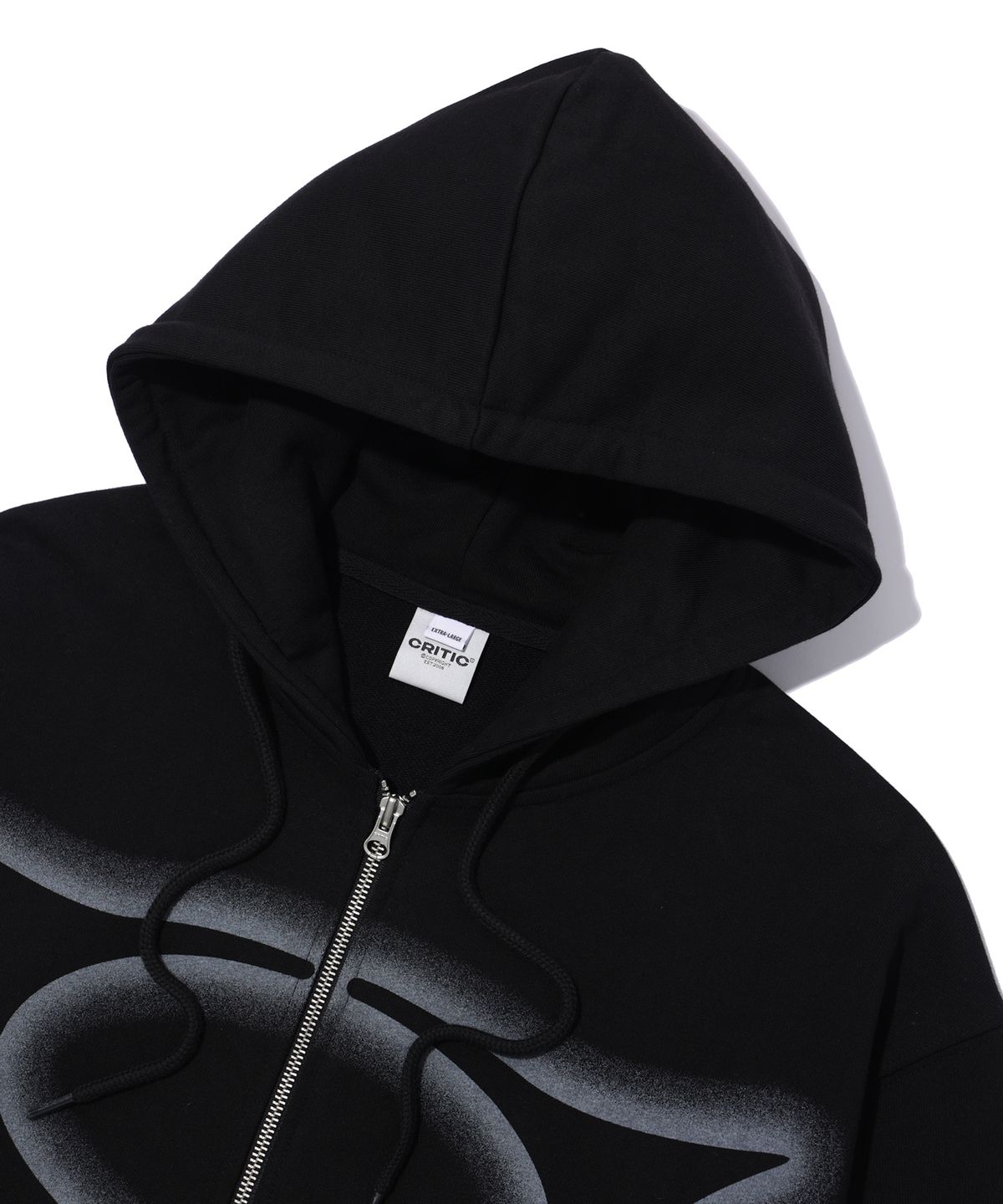 크리틱(CRITIC) WORMHOLE LOGO HOODIE ZIP-UP BLACK