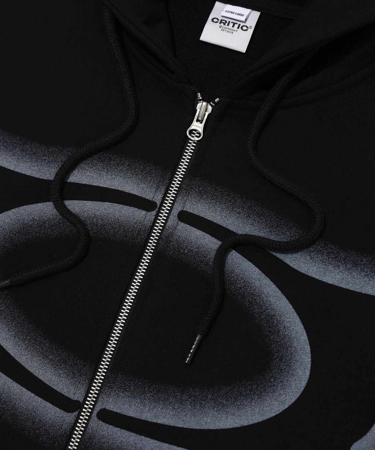 크리틱(CRITIC) WORMHOLE LOGO HOODIE ZIP-UP BLACK