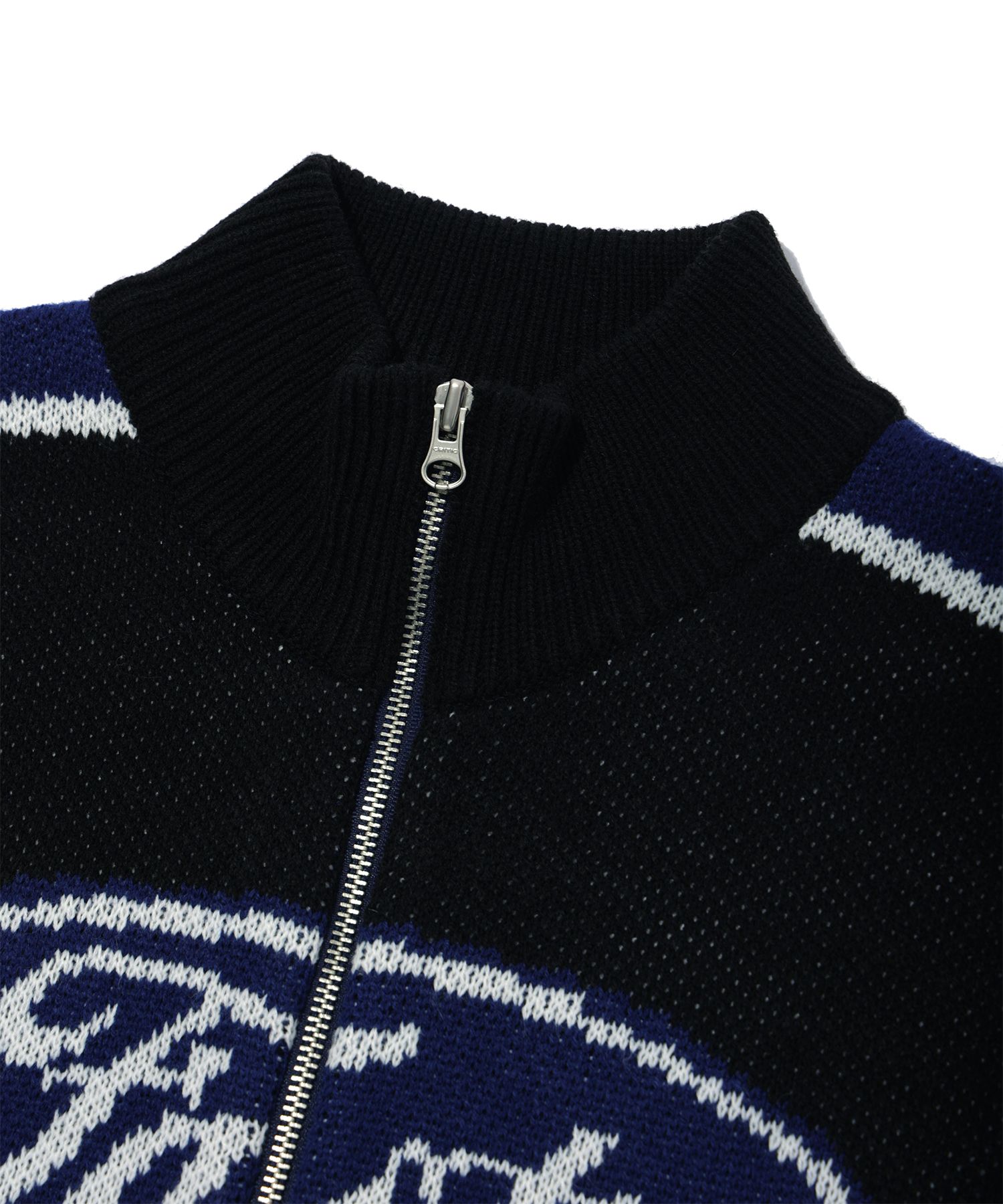 MUSINSA | CRITIC RACING ZIP-UP KNIT NAVY