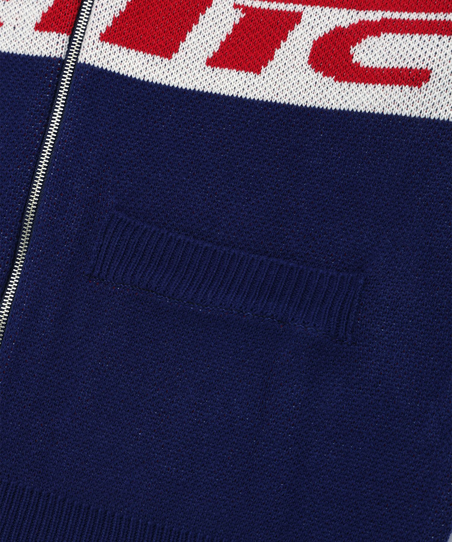 MUSINSA | CRITIC RACING ZIP-UP KNIT NAVY