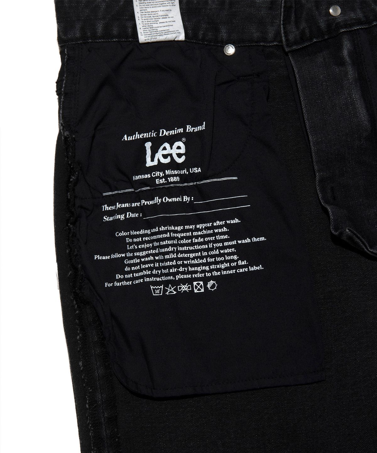 리(LEE) 맨 오리진핏 데님 팬츠 블랙