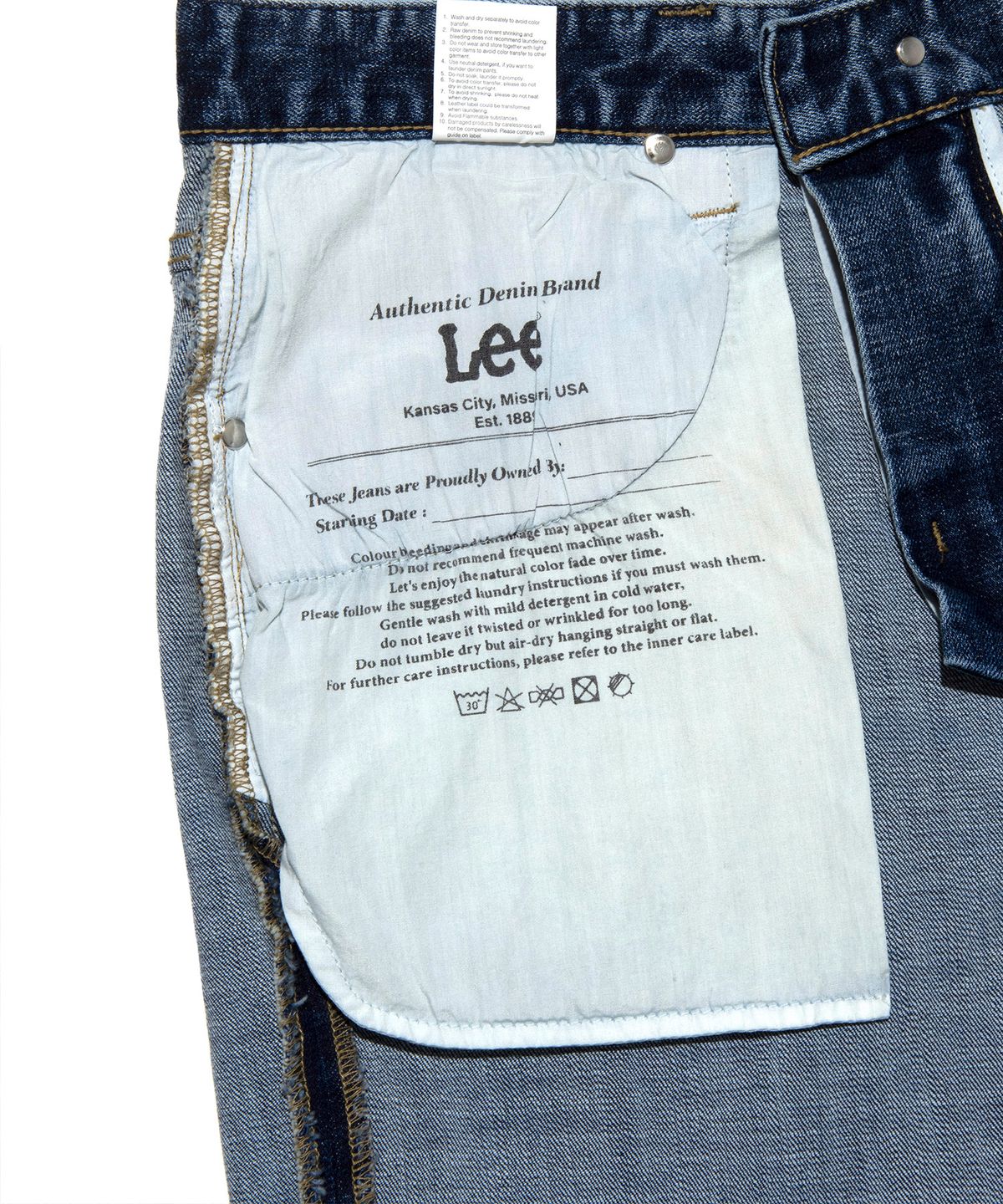 리(LEE) 맨 오리진핏 데님 팬츠 인디고 미듐