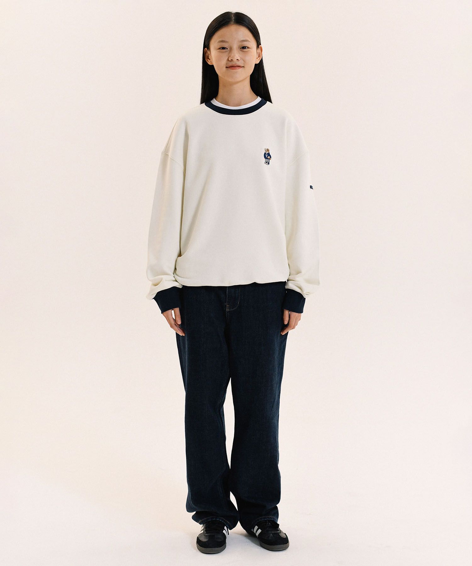 [ YALE ]★ UNIVERSITY DAN CREWNECK MUSINSA | YALE EMBROIDERY UNIVERSITY DAN CREWNECK IVORY / NAVY