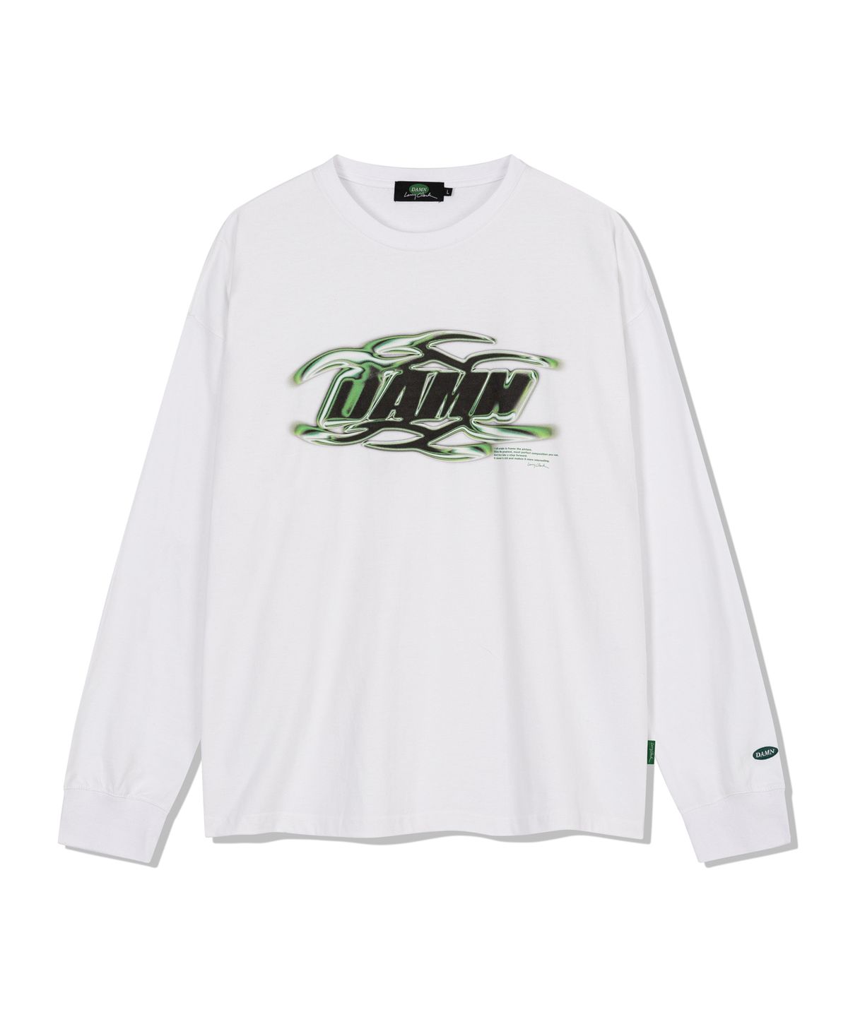 래리클락(LARRY CLARK) DAMN MARBLING BIG LOGO LS WHITE