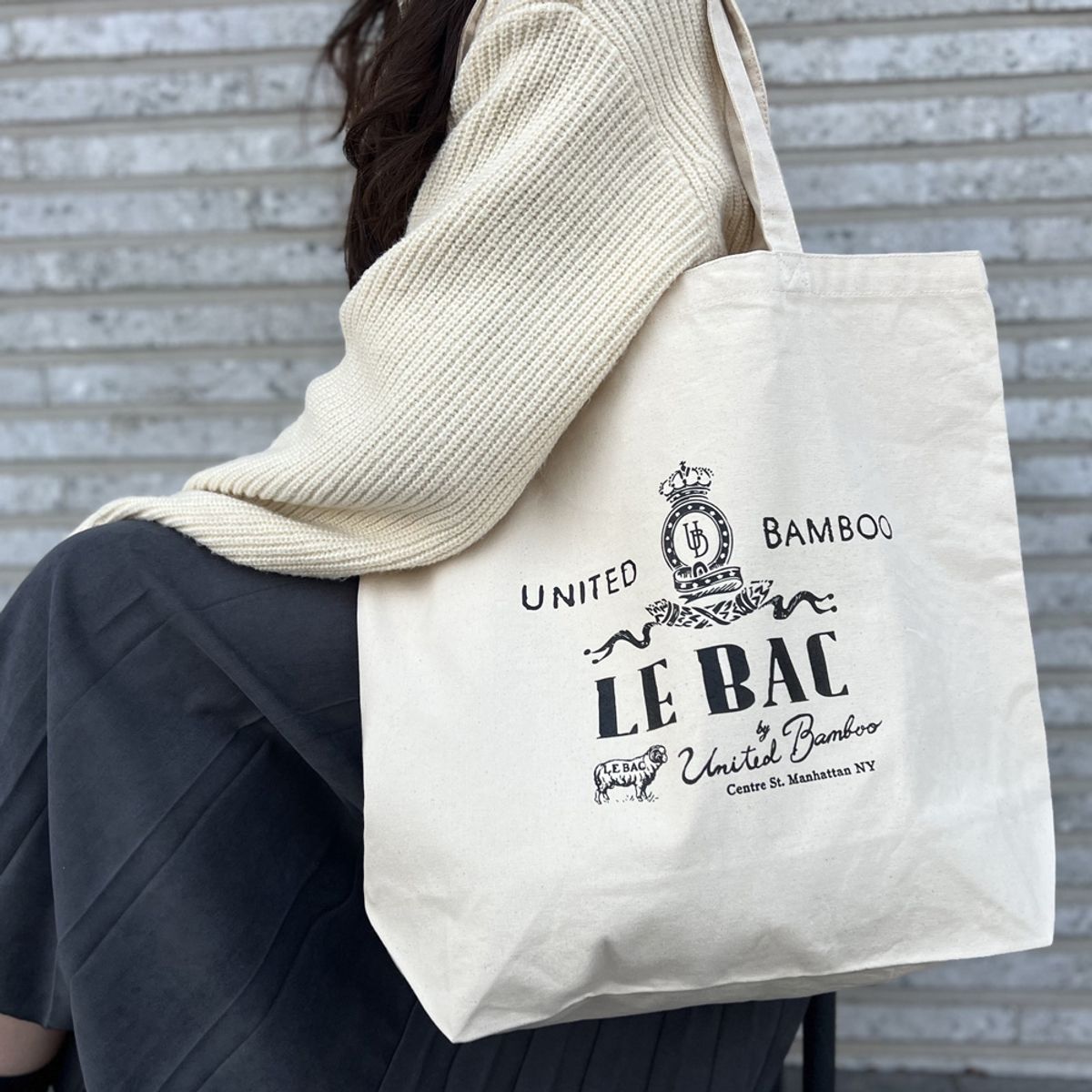 유나이티드뱀부(UNITED BAMBOO) 와이드 쇼퍼백 베이지 ULB043