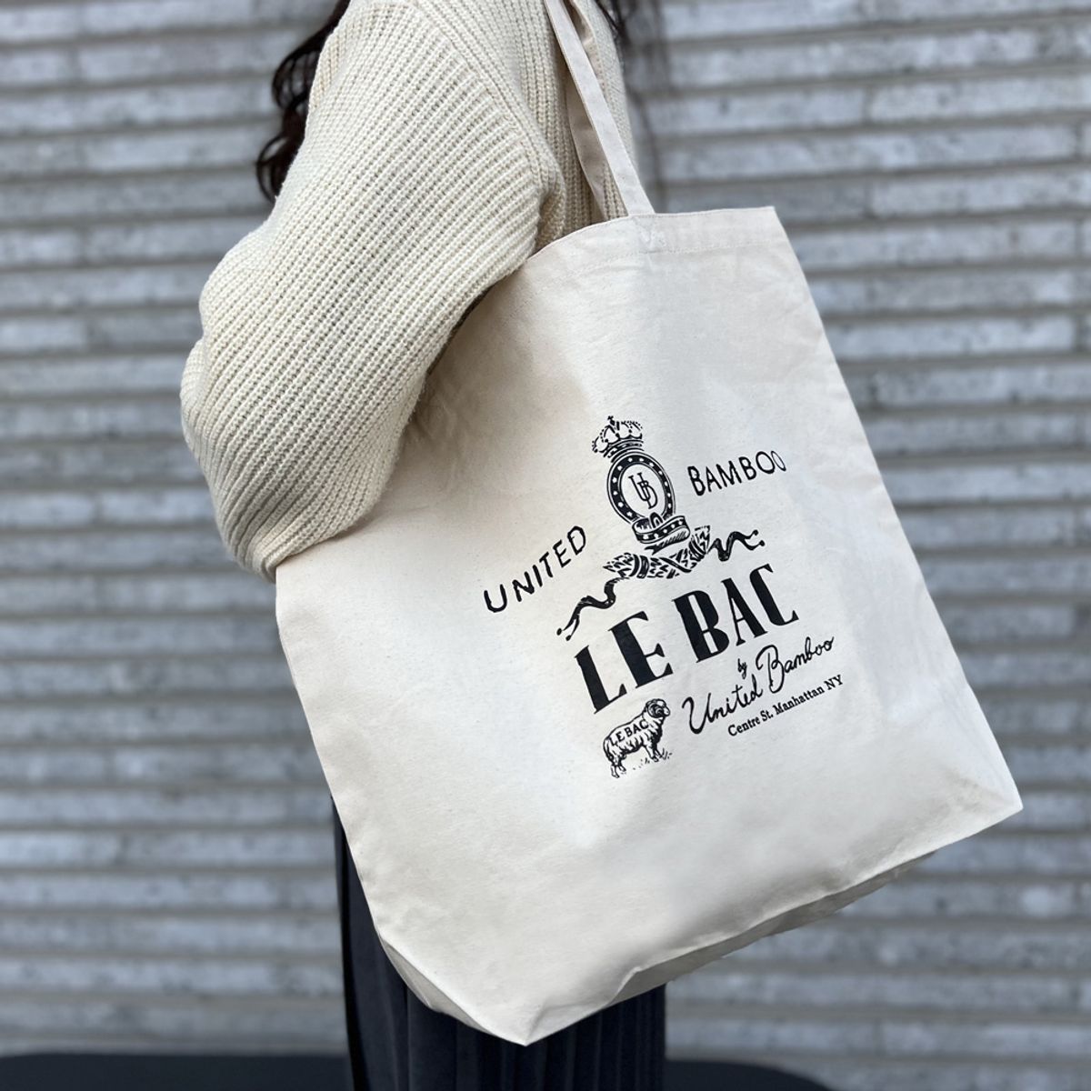 유나이티드뱀부(UNITED BAMBOO) 와이드 쇼퍼백 베이지 ULB043