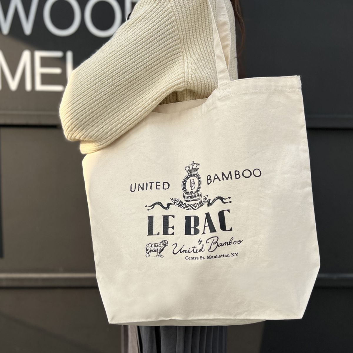 유나이티드뱀부(UNITED BAMBOO) 와이드 쇼퍼백 베이지 ULB043