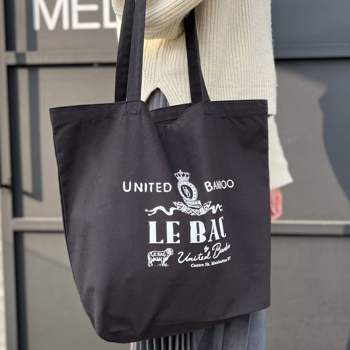 유나이티드뱀부(UNITED BAMBOO) 와이드 쇼퍼백 블랙 ULB044