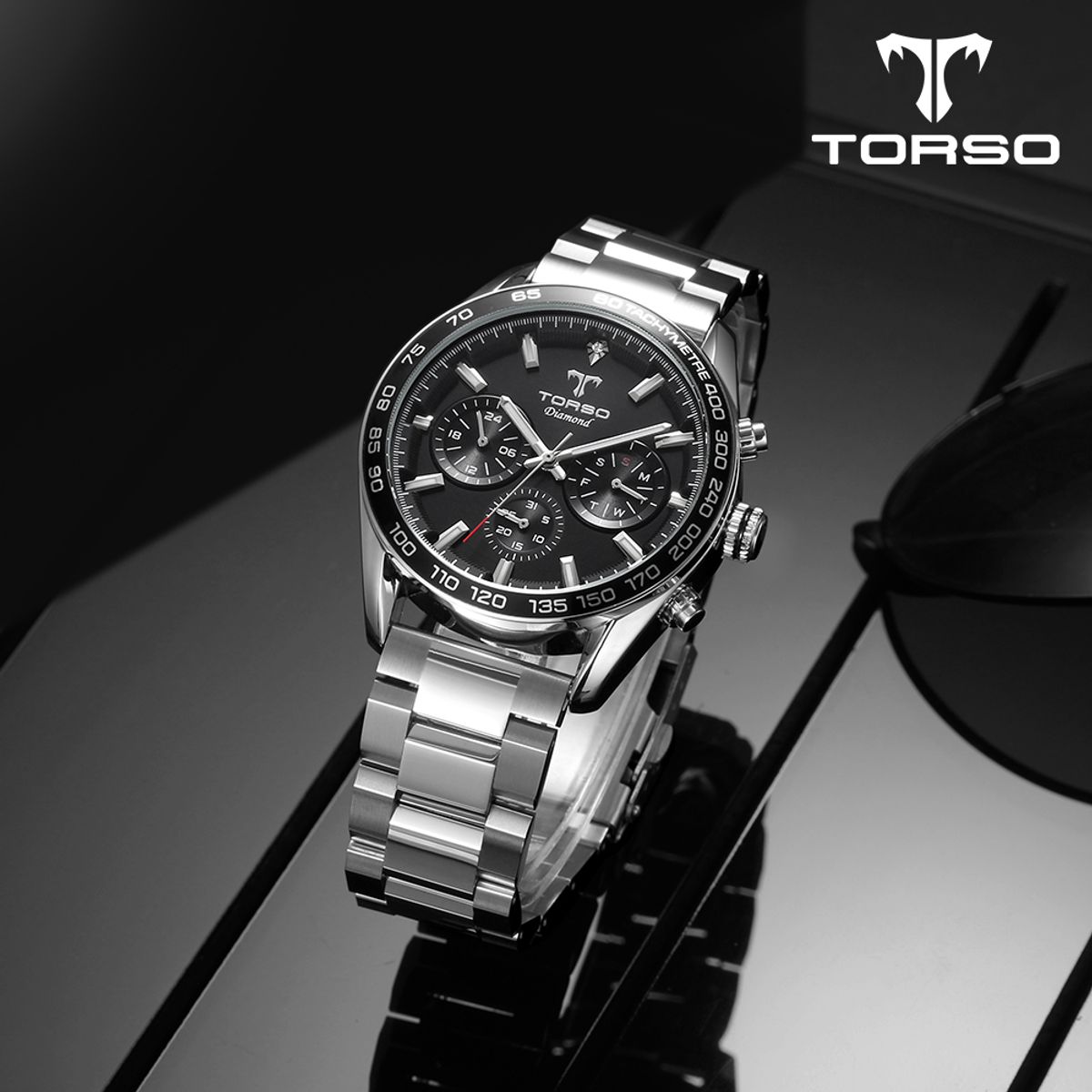 토르소(TORSO) T503M-SBS 카시오페아 멀티 다이아몬드 워치 남자 메탈 시계 (가죽 스트랩 증정)