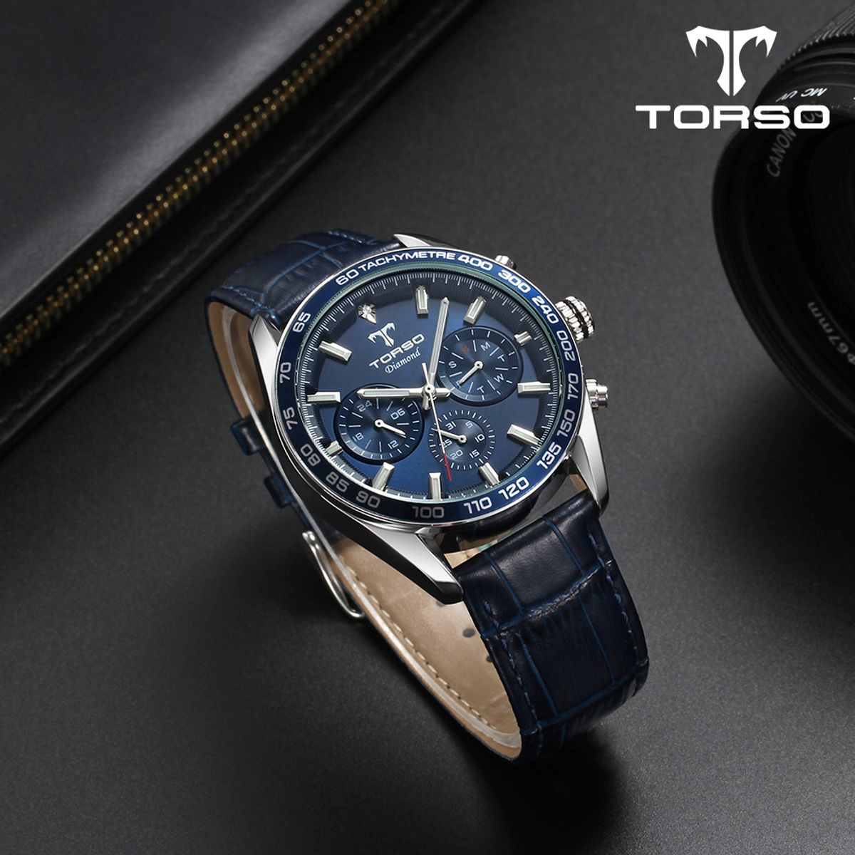 토르소(TORSO) T503M-SLS 카시오페아 멀티 다이아몬드 워치 남자 메탈 시계 (가죽 스트랩 증정)