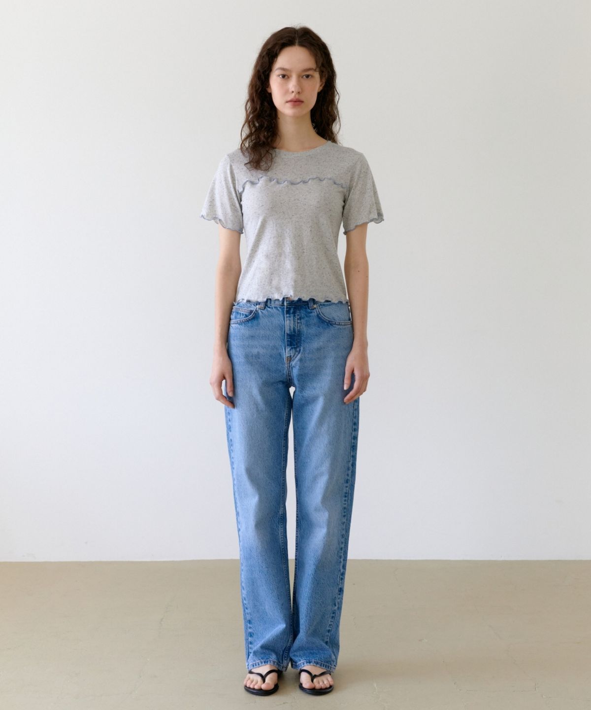 어나우트(UNNOUT) WAVE LINE COOKIE T-SHIRT - SKY