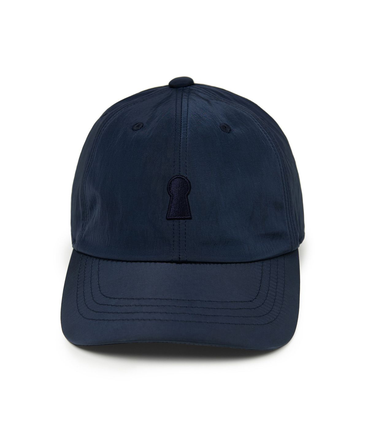 세컨모놀로그(SECONDMONO) 키홀 로고 나일론 볼 캡 네이비 SEAC003NAVY