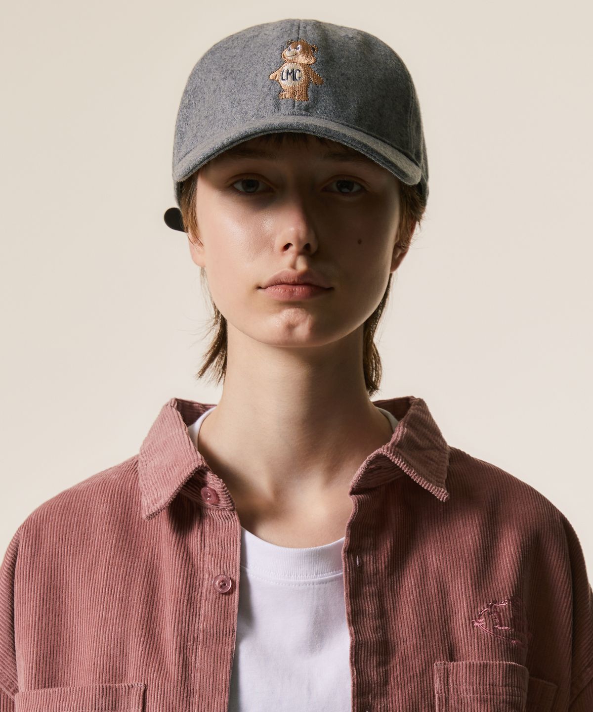 엘엠씨(LMC) EMB BEAR WOOL 6PANEL CAP gray