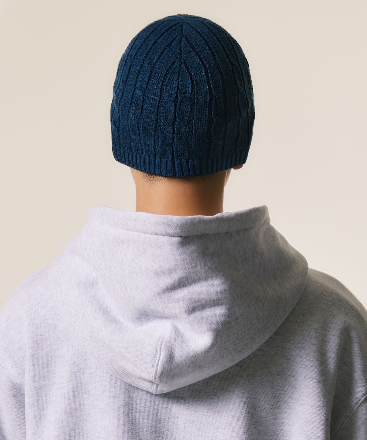 엘엠씨(LMC) EMB BEAR CABLE KNIT BEANIE navy