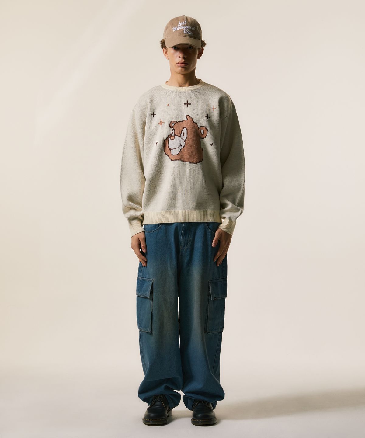 엘엠씨(LMC) BEAR KNIT SWEATER heather gray