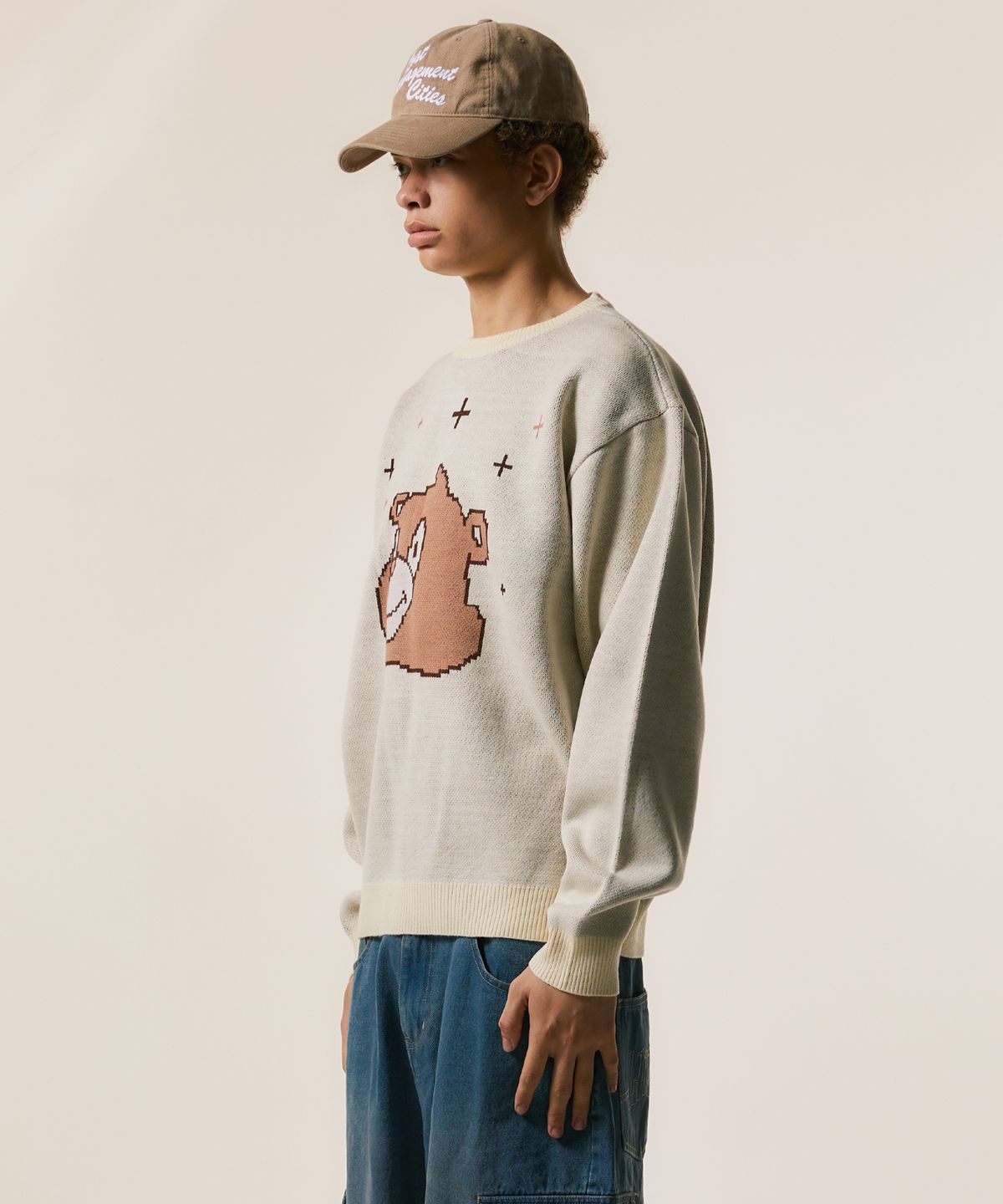 엘엠씨(LMC) BEAR KNIT SWEATER heather gray