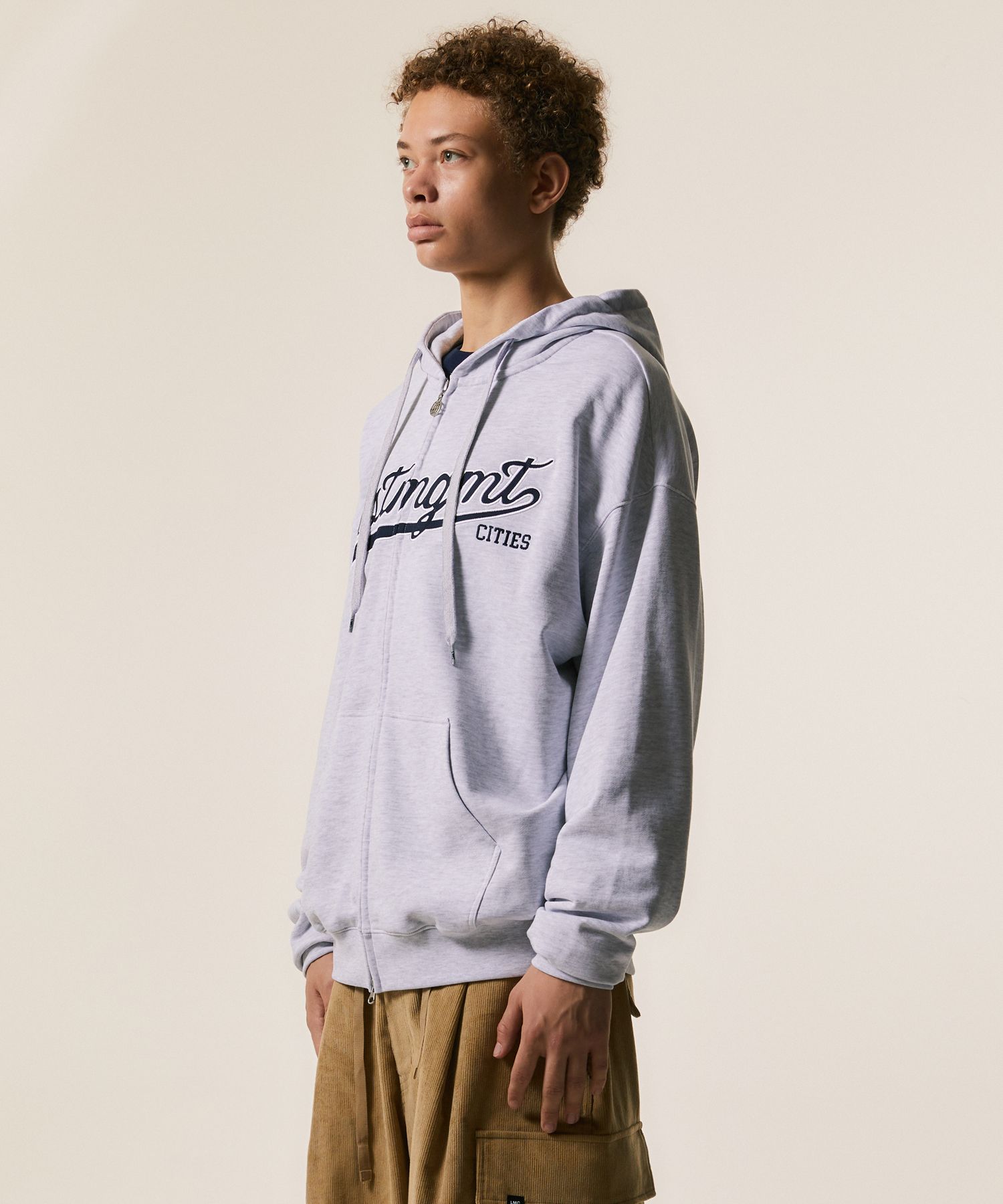 MUSINSA | LMC BB APPLIQUE ZIP-UP HOODIE black
