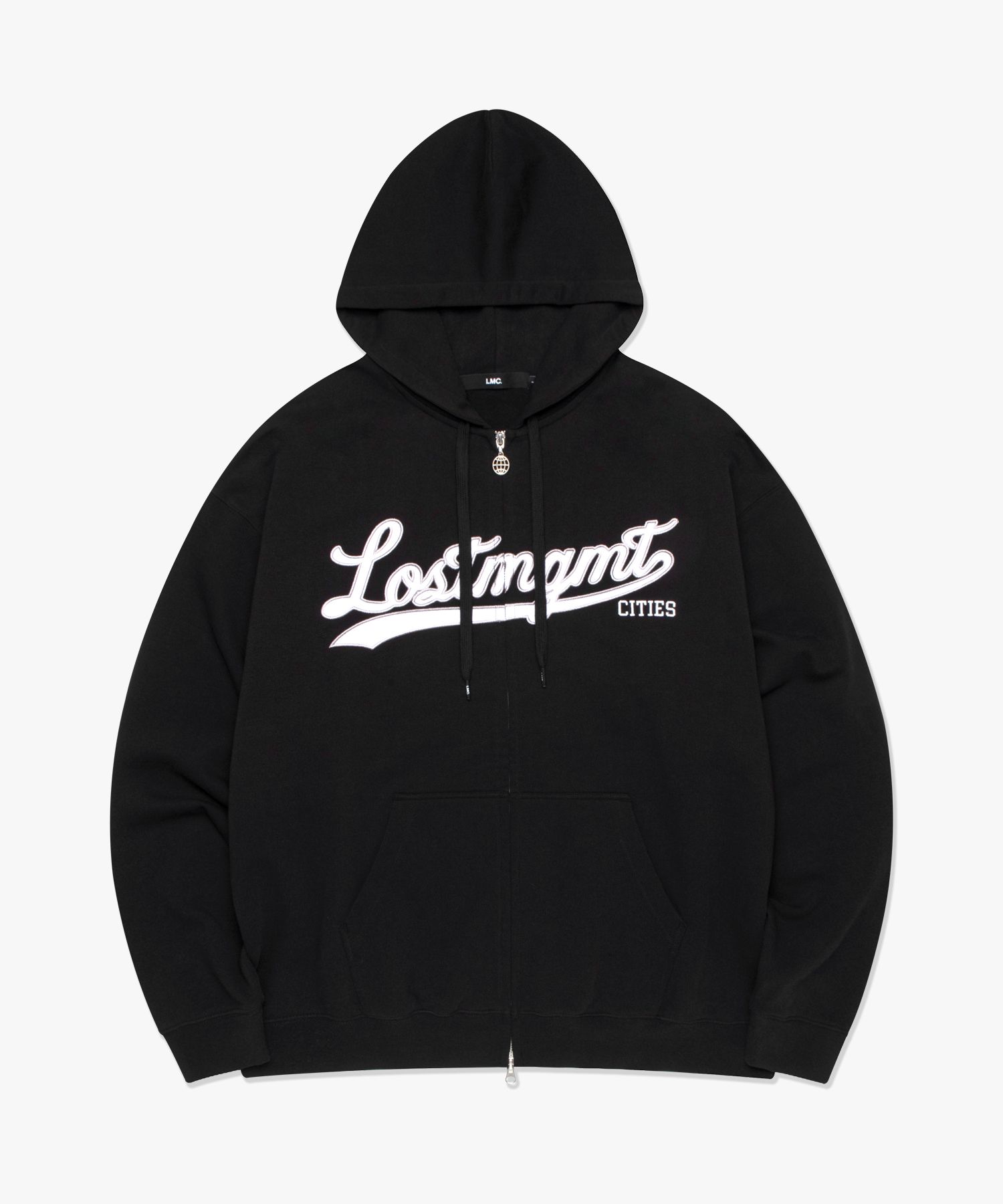 MUSINSA | LMC BB APPLIQUE ZIP-UP HOODIE black
