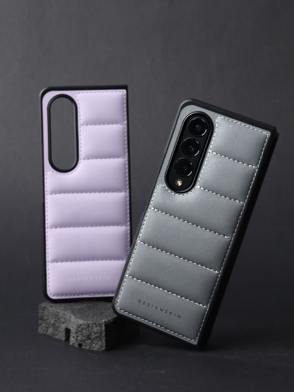 디자인스킨(DESIGNSKIN) 갤럭시Z폴드4 엠보 케이스-리플렉티브 실버