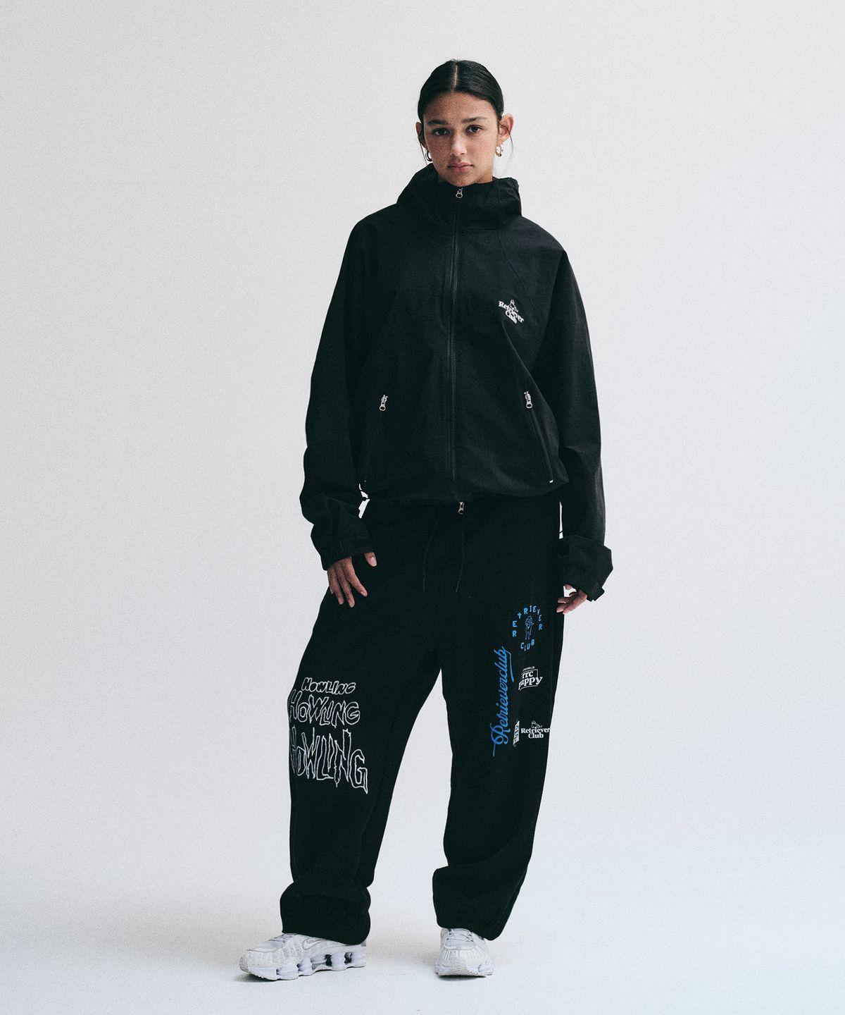 리트리버클럽(RETRIEVER CLUB) MULTI LOGO PANTS [BLACK]