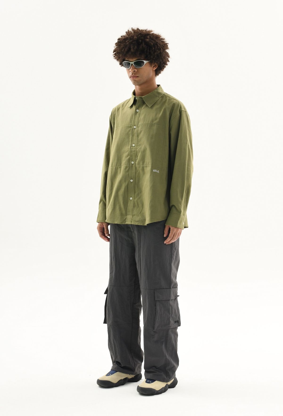 예일(YALE) [ONEMILE WEAR] 포켓 스몰아치 옥스포드 셔츠 카키