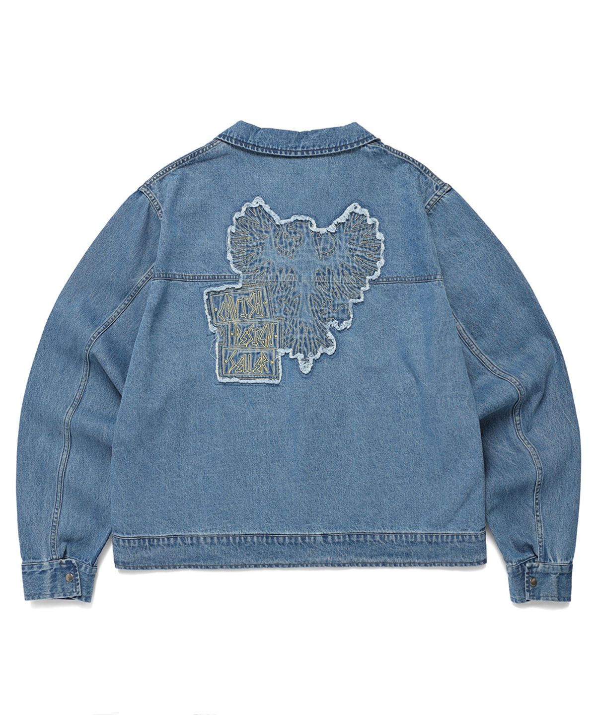 카비시(CAVISH) DENIM RAWCUT EMB JACKET BLUE(CV2DFUB902A)