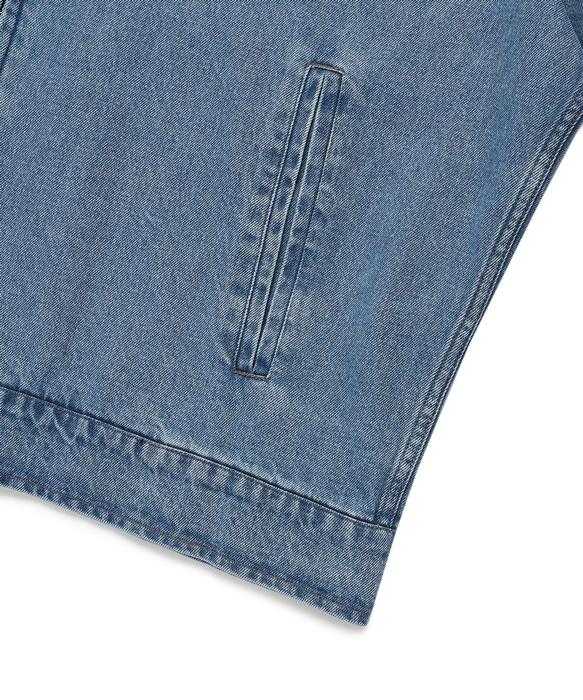 카비시(CAVISH) DENIM RAWCUT EMB JACKET BLUE(CV2DFUB902A)