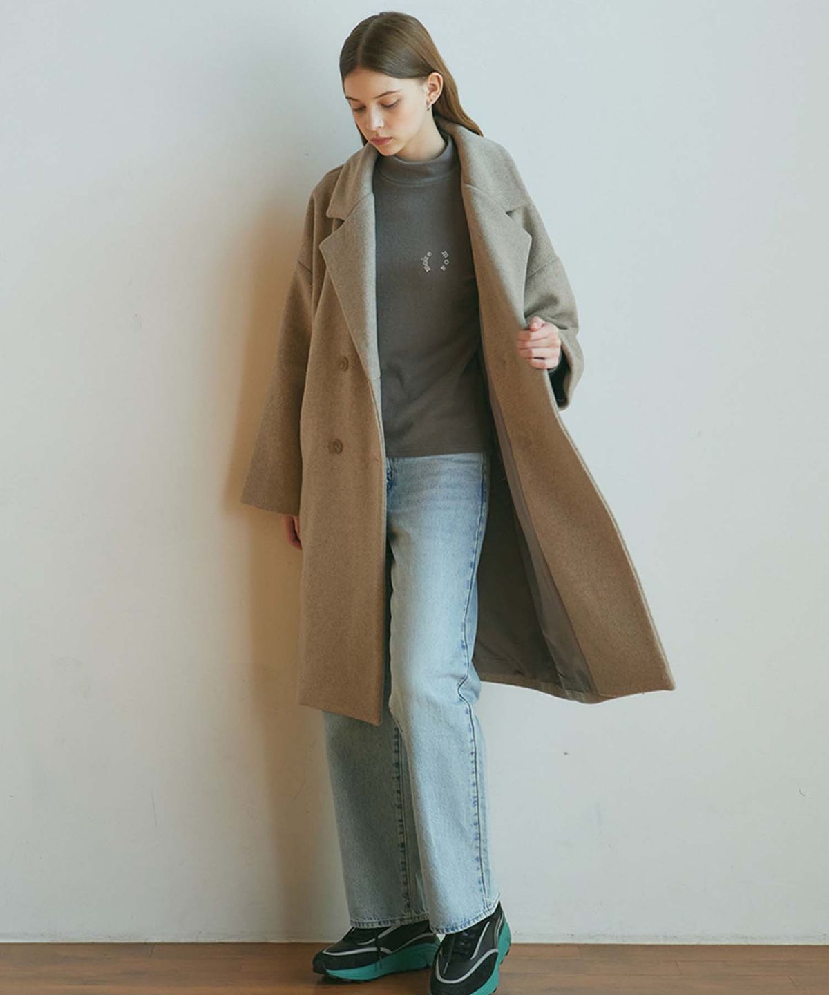 무아르모아(MOIREMOA) Basic angora turtleneck-charcoal