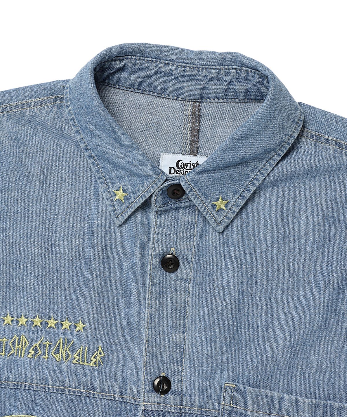 카비시(CAVISH) CVS WASHED DENIM SHIRT BLUE(CV2DFUW301A)