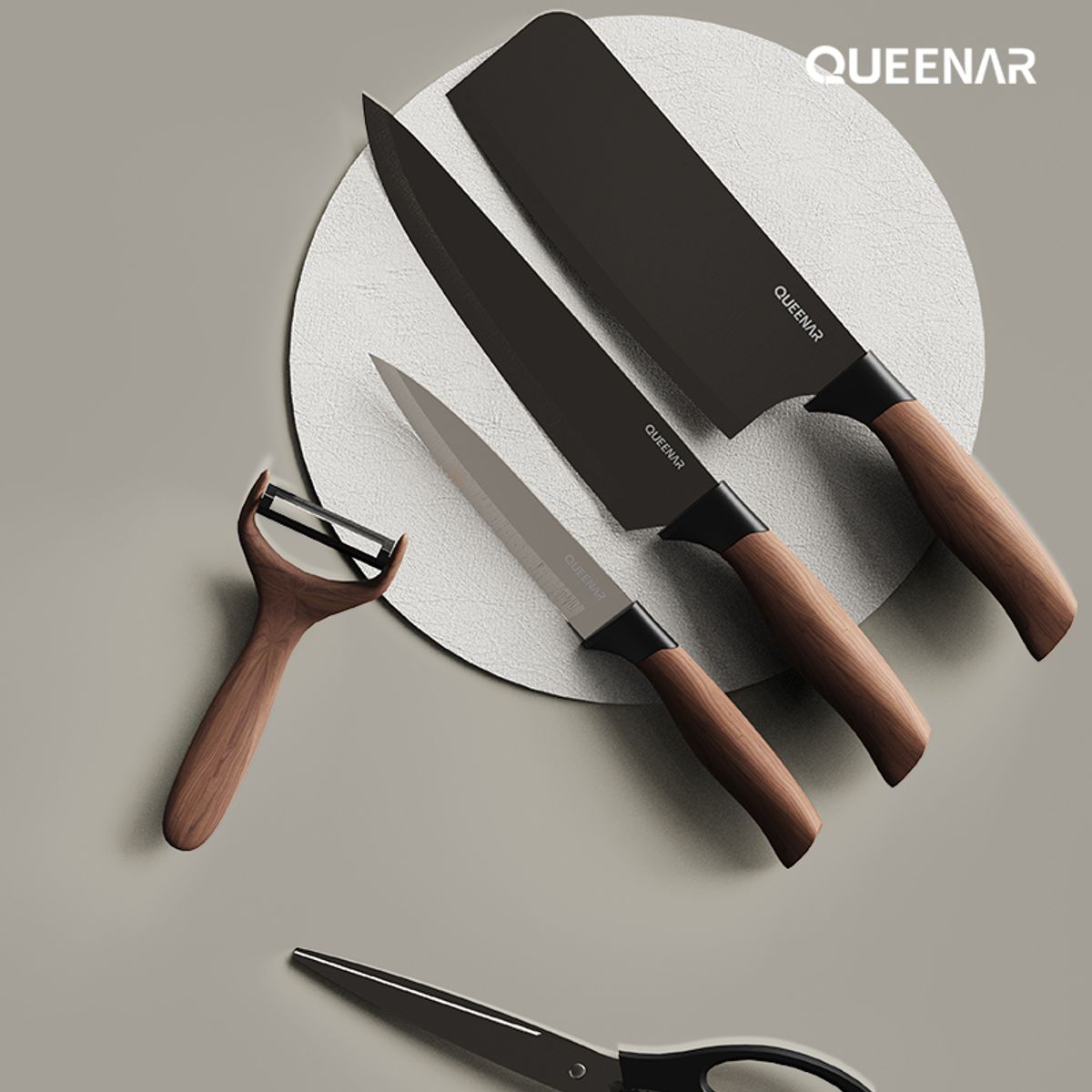 퀸나(QUEENAR) 딥 우드 칼세트 5종 QNKS-T600