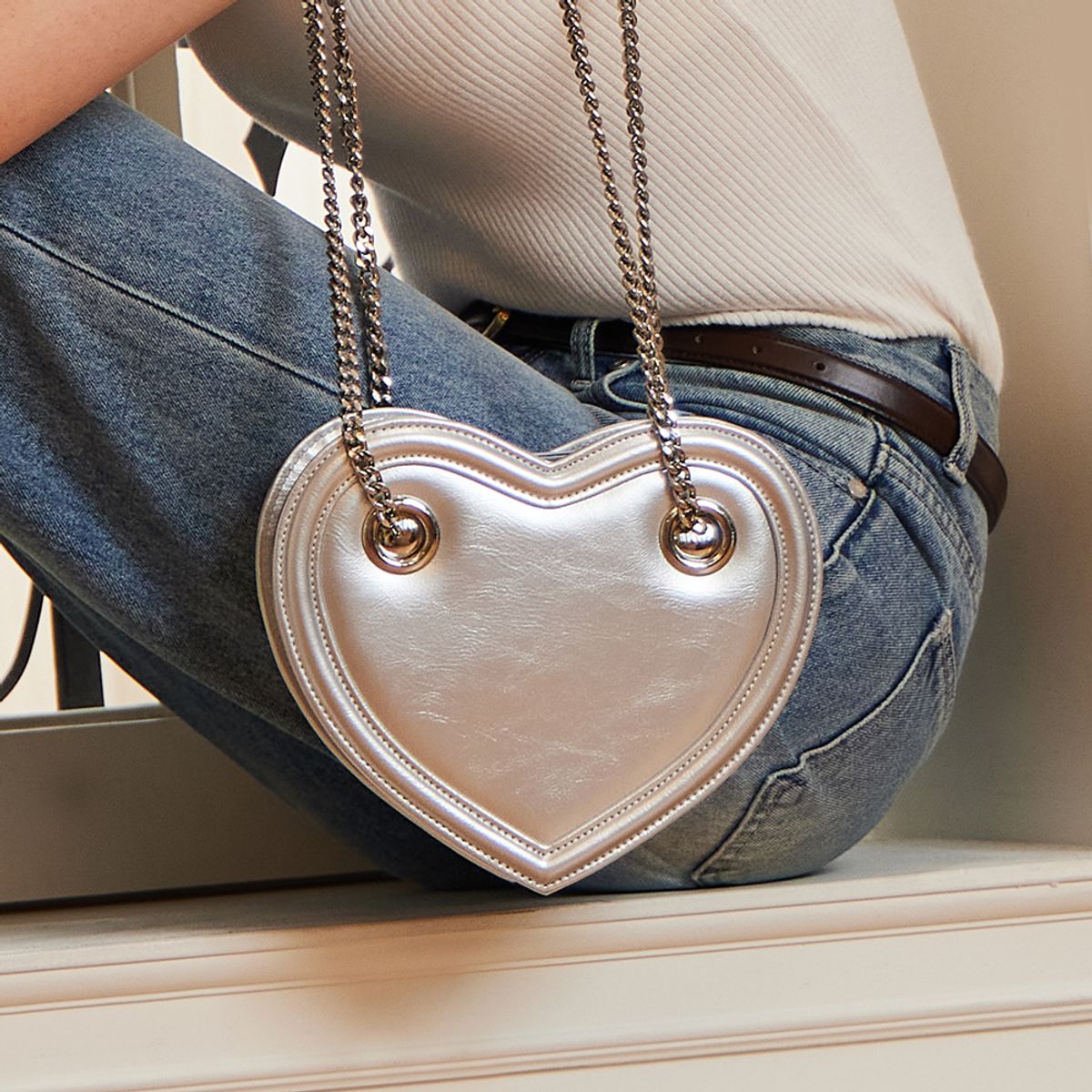 러브참(LOVECHARM) [에트나 하트백_실버] Etna Heart bag_Silver