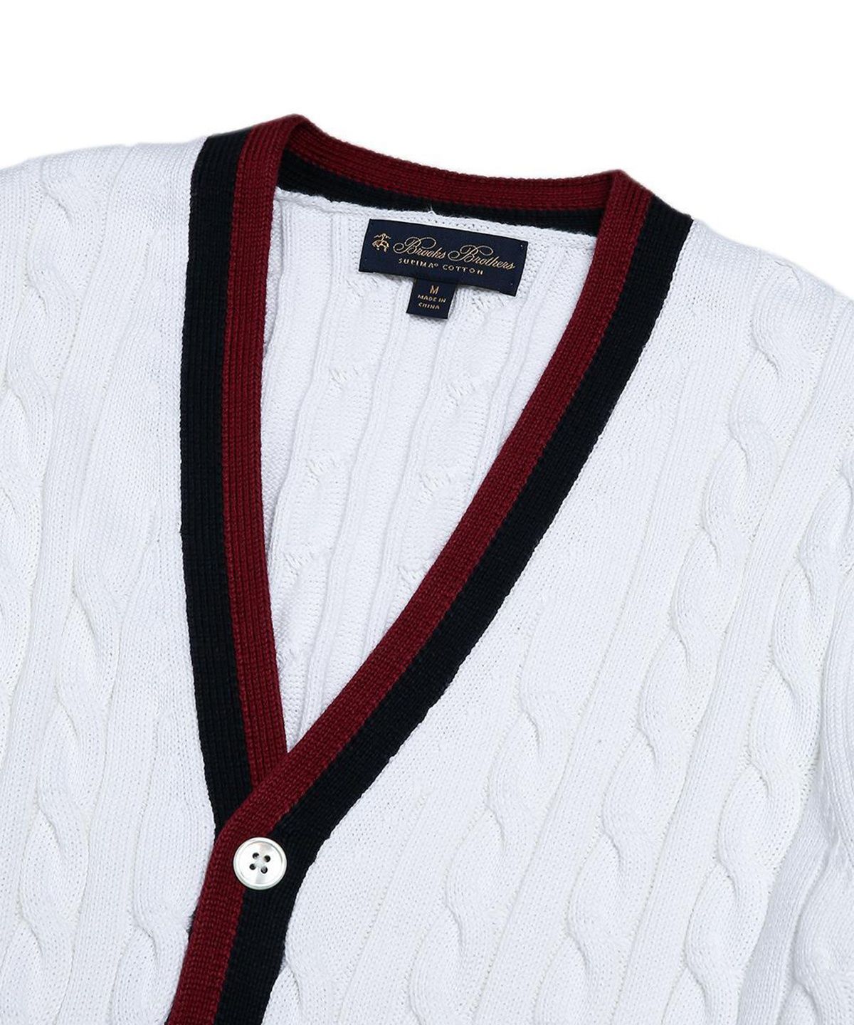 브룩스 브라더스(BROOKS BROTHERS) 코튼 테니스 케이블 가디건 (화이트) (BBWCMM2570ADF)