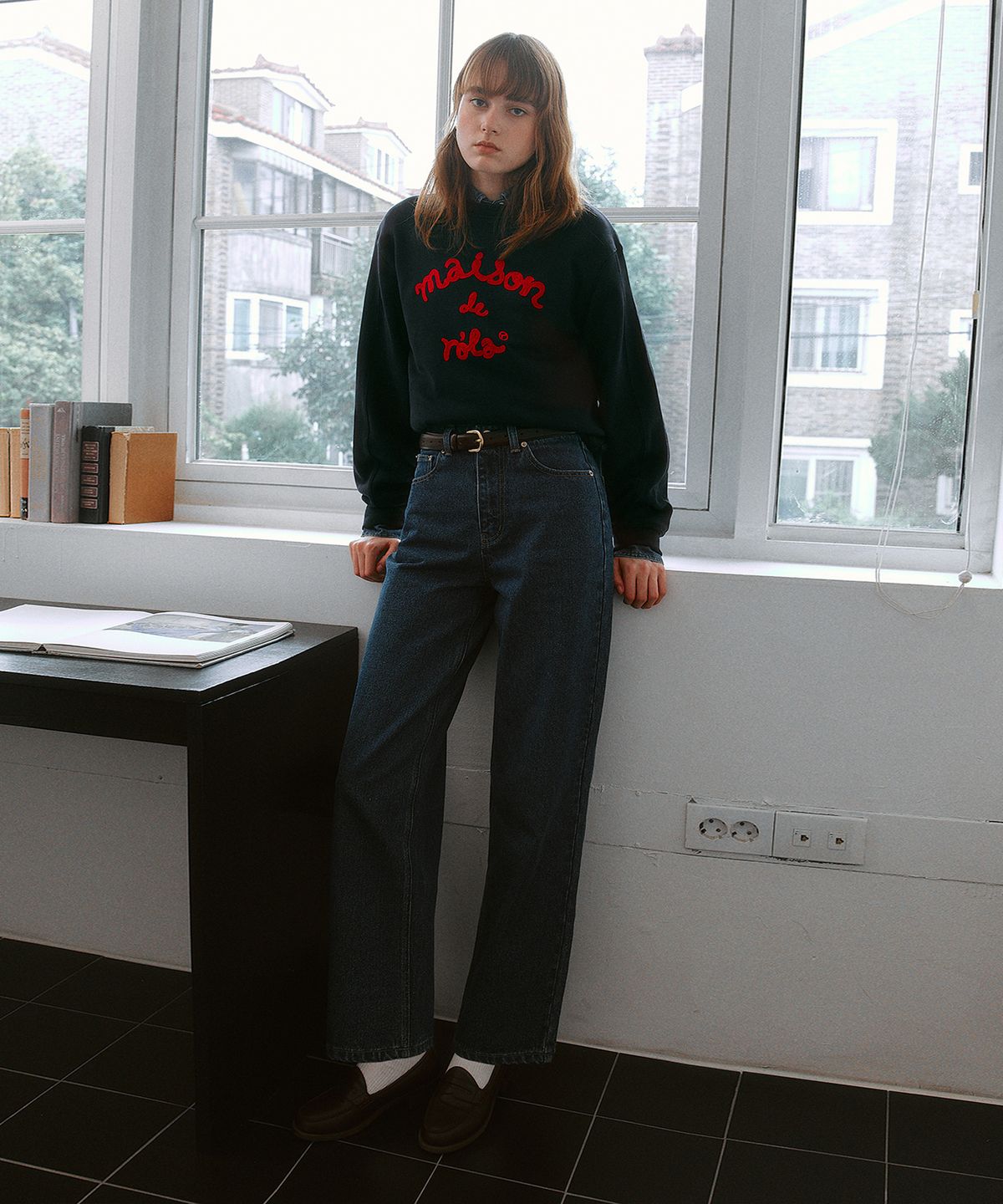 로라로라(ROLAROLA) BASIC TAPERED FIT DENIM BLUE