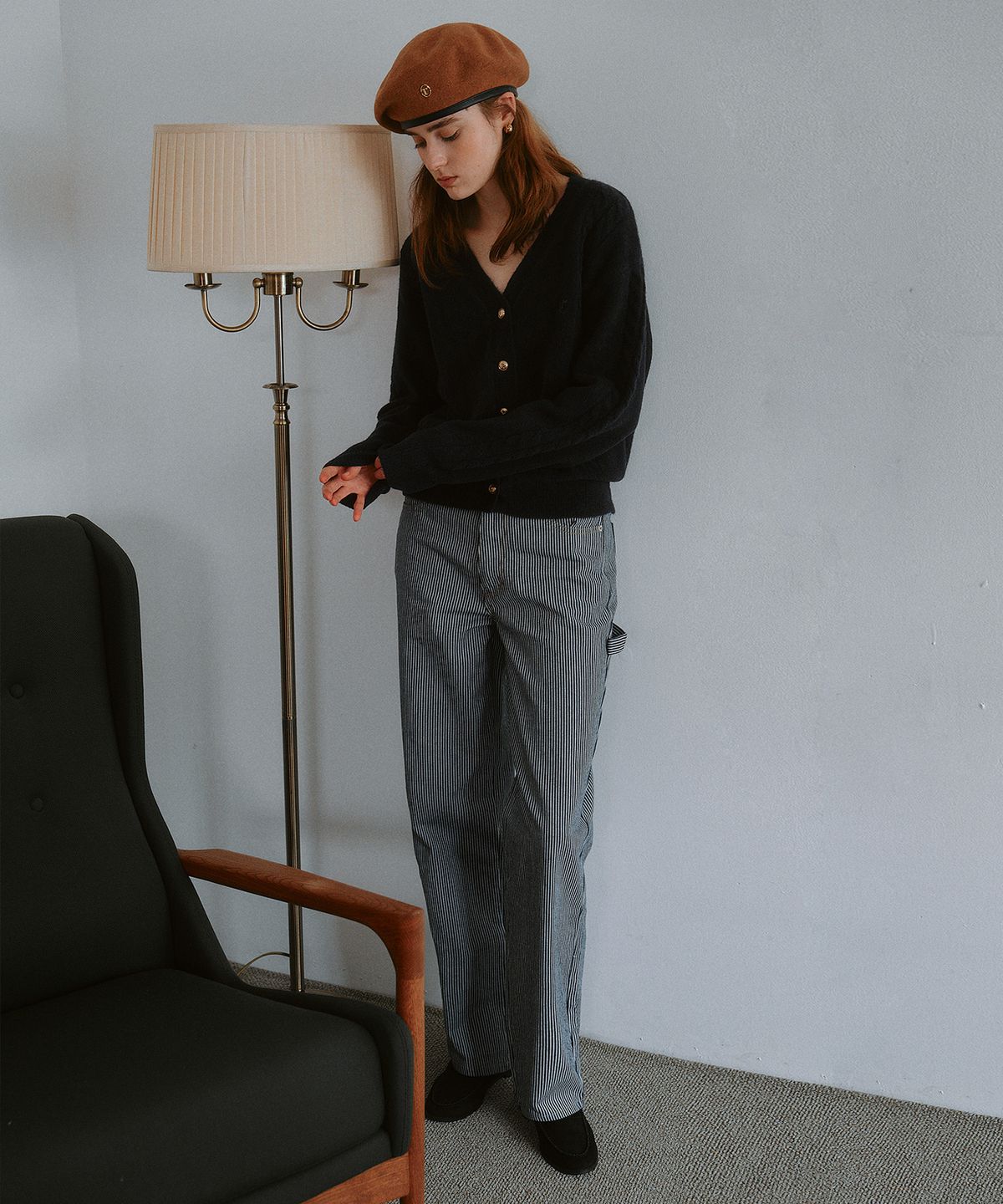 로라로라(ROLAROLA) CARPENTER DENIM PANTS STRIPE