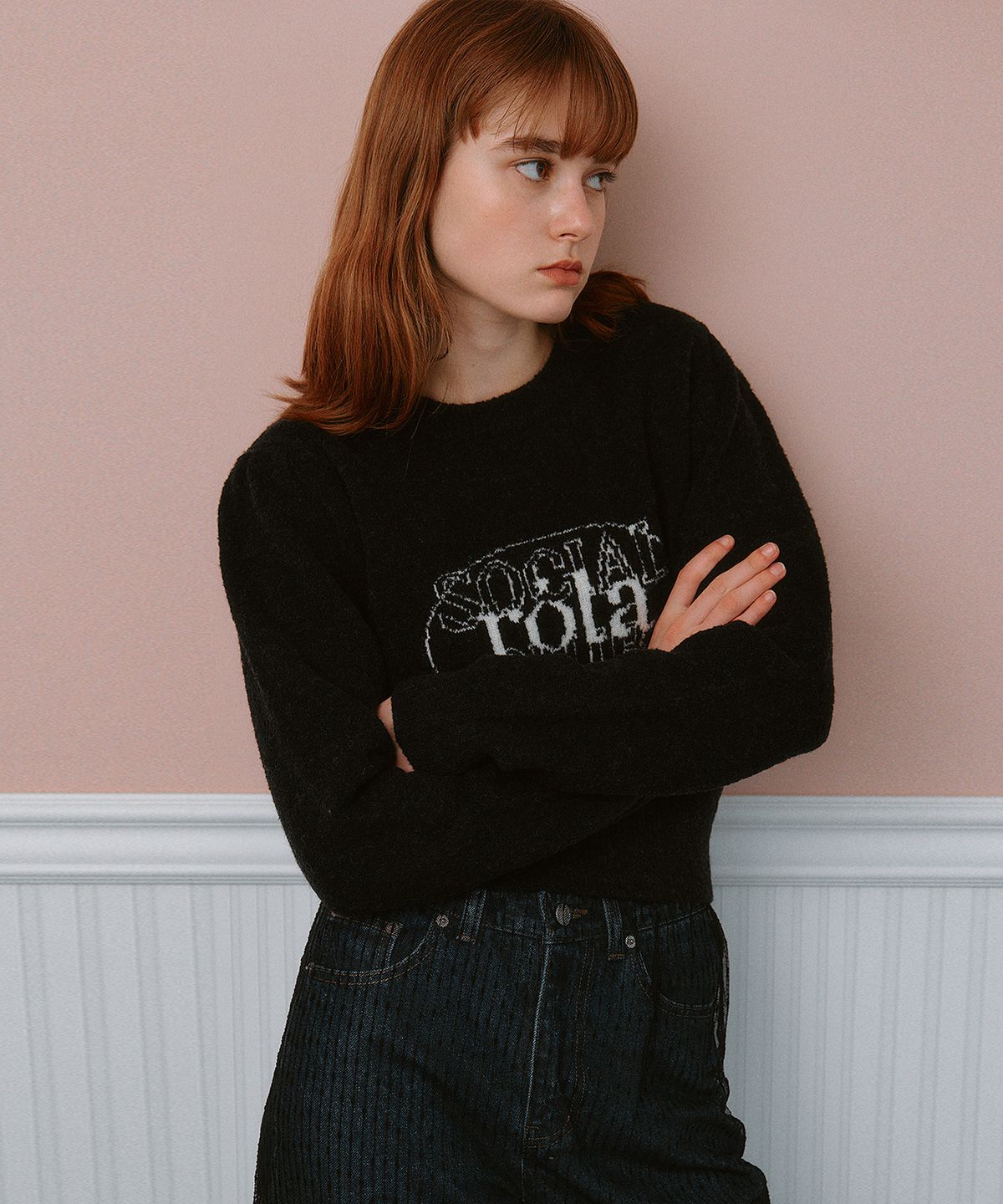 로라로라(ROLAROLA) ROLA JACQUARD KNIT PULLOVER BLACK
