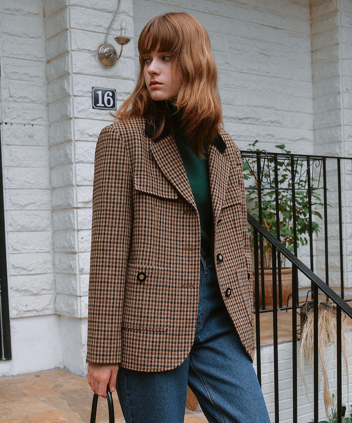 로라로라(ROLAROLA) WOOL BLENDED COLLAR JACKET BEIGE